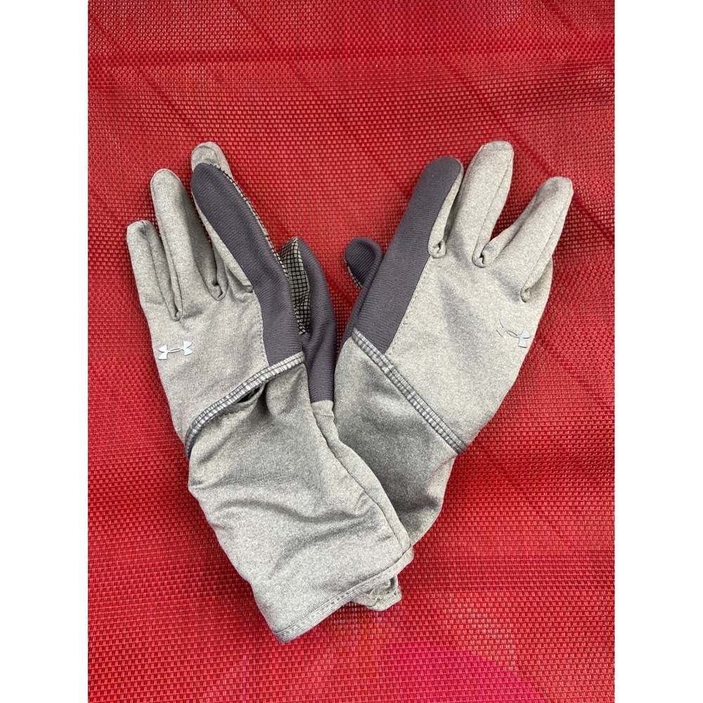 Under Armour Womens Gray Athletic Running Training Gloves Grip Palm Size Large
